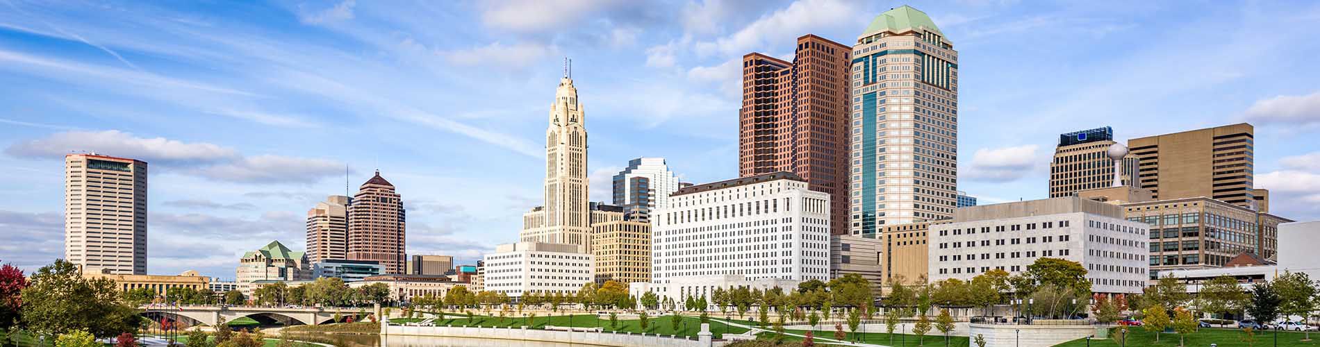 A skyline view of downtown Columbus.