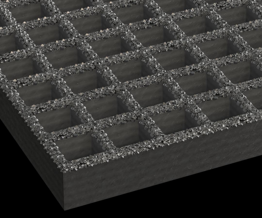 Fiberglass Grating panel on a black background.