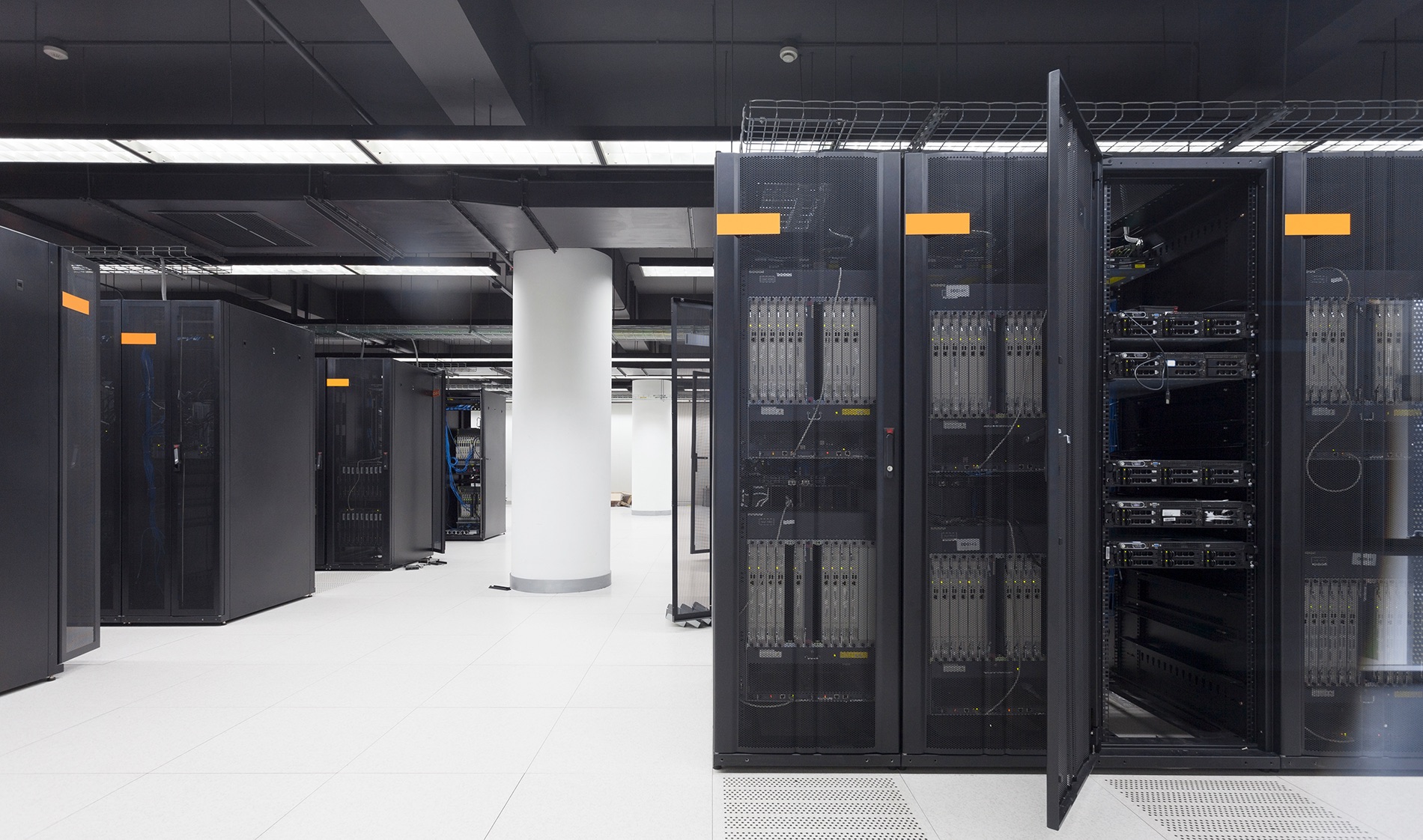 Telecommunication server in a data center.